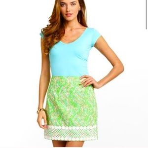 Lilly Pulitzer chomp chomp crocodile green skirt 8